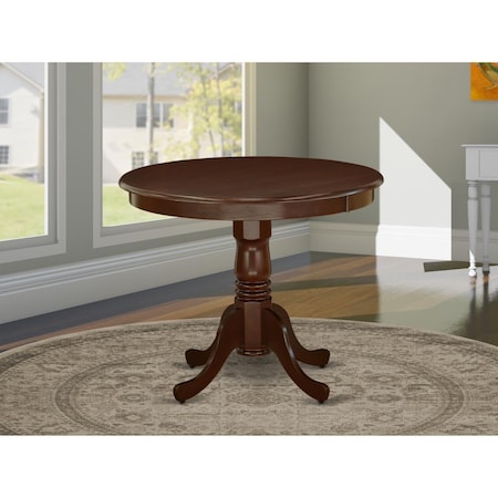 East West Furniture 36 in. Antique Round Dining Table - Mahogany ANT-MAH-TP